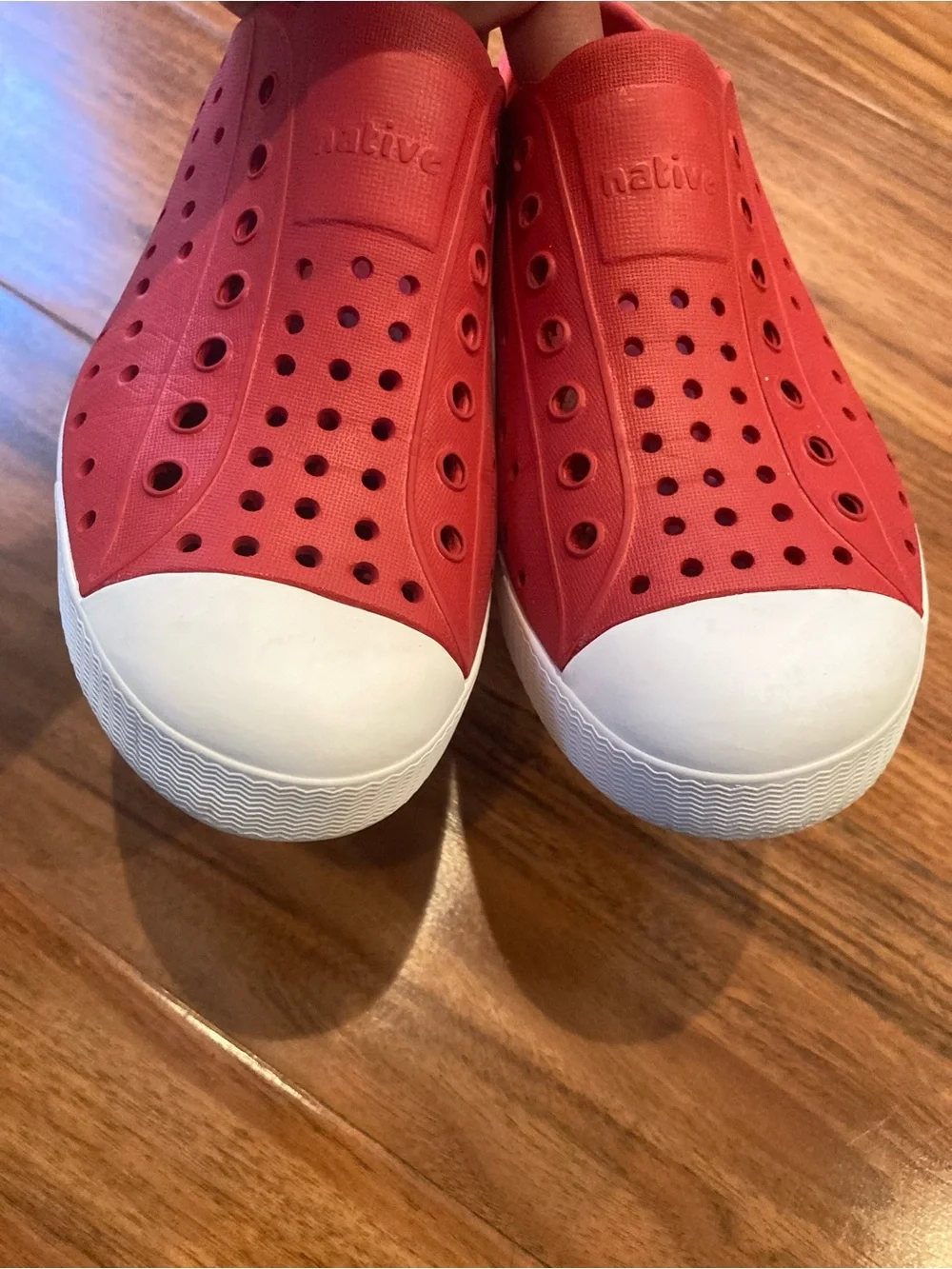 Native Kids Red Slip-On Water Shoes with White Toe Cap SZ J1